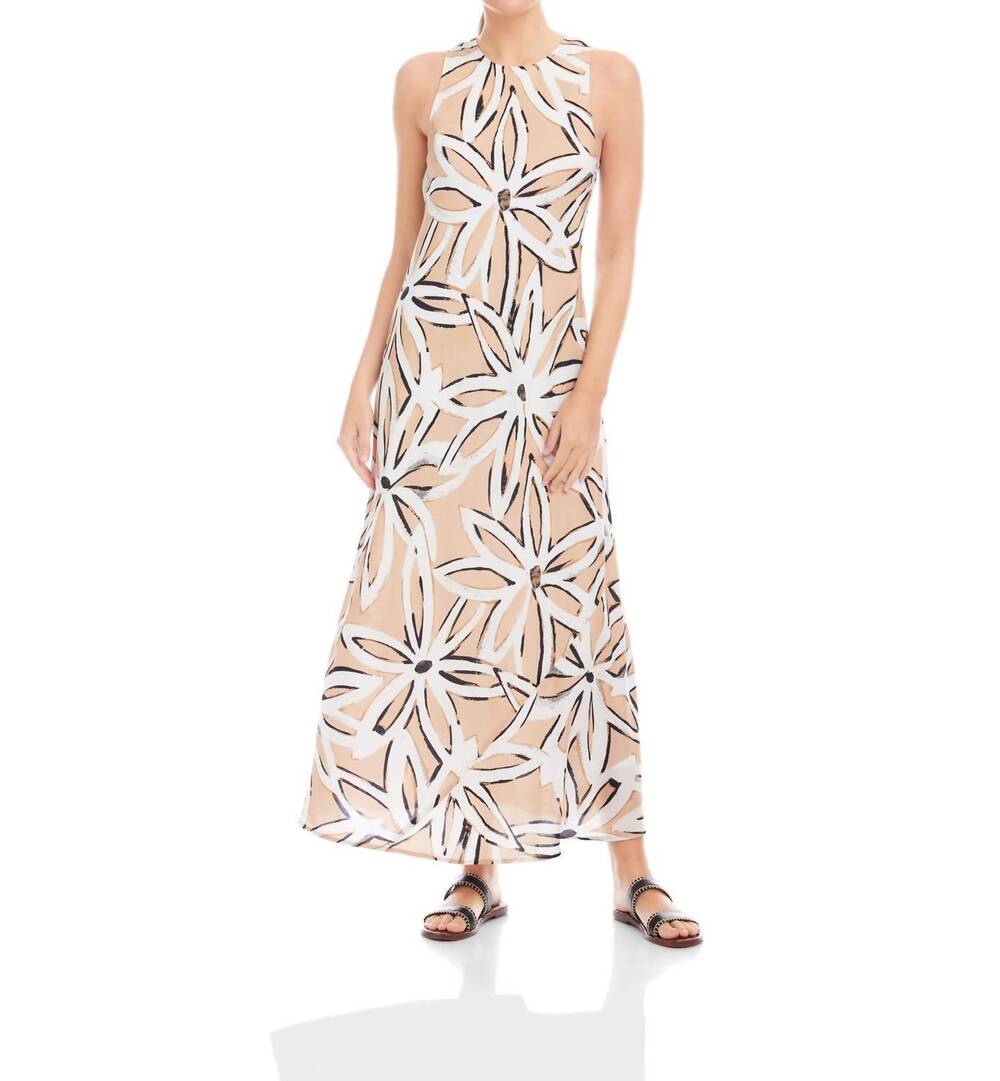 NEW FIFTEEN TWENTY dani maxi dress in khaki with off white floral print